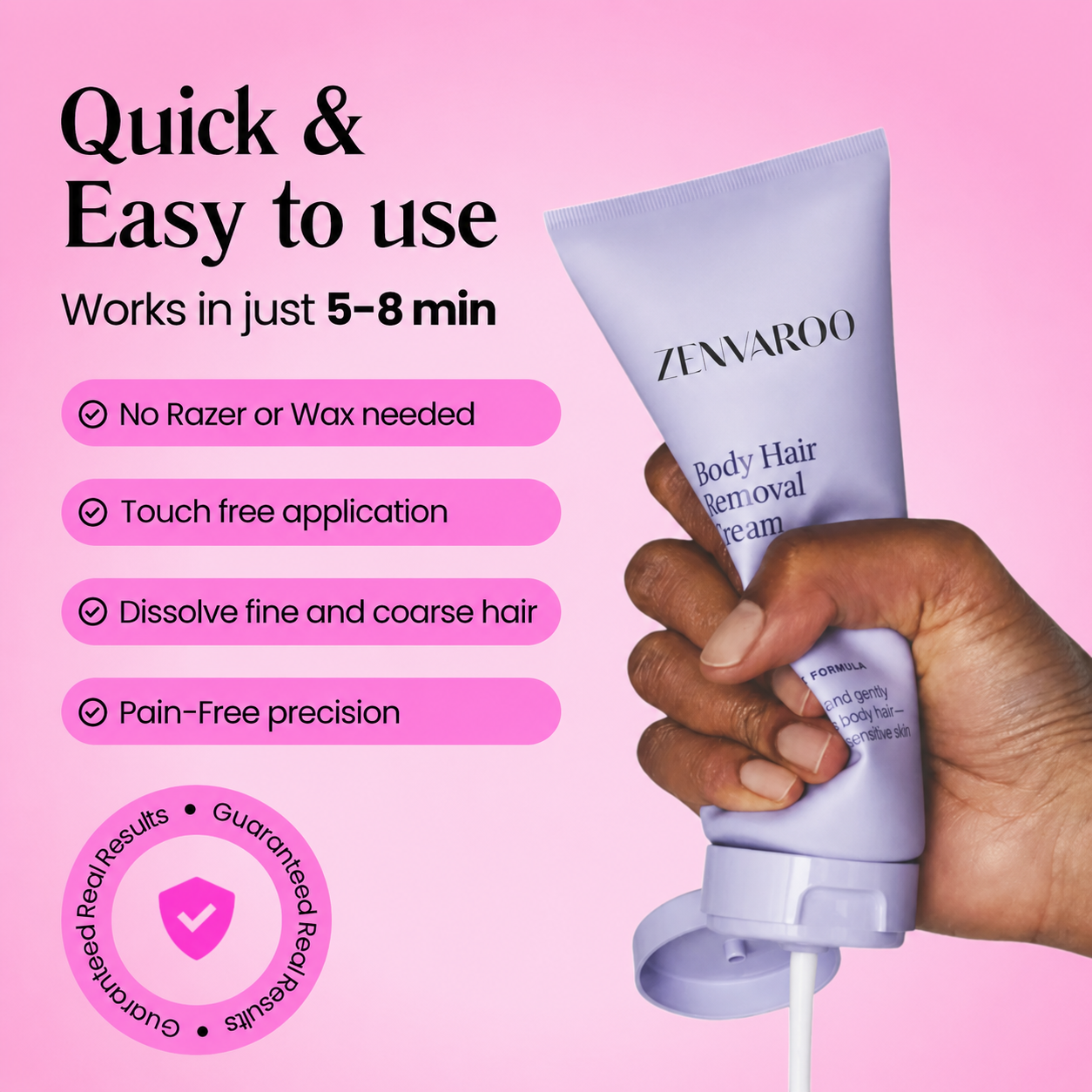 SmoothSkin Hair Removal Cream | Gentle 5-Minute Body Hair Removal